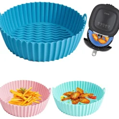 CESTINO IN SILICONE FRIGGITRICE AD ARIA TEGLIA RIUTILIZZABILE ANTIADERENTE 20CM