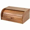 CESTINO PANE IN LEGNO CON SERRATURA IN NOCE SCURA DI BETULLA DUREVOLE 39X25XH17 CM