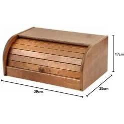 CESTINO PANE IN LEGNO CON SERRATURA IN NOCE SCURA DI BETULLA DUREVOLE 39X25XH17 CM