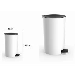 CESTINO PATTUMIERA A PEDALE ARREDO BAGNO BIANCO NERO IN PLASTICA ACCESSORI 69769