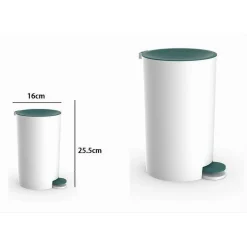 CESTINO PATTUMIERA A PEDALE ARREDO BAGNO BIANCO VERDE PLASTICA ACCESSORIO 69975