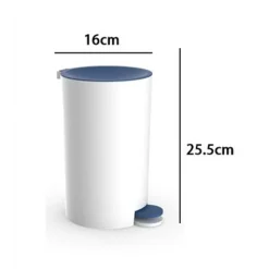 CESTINO PATTUMIERA A PEDALE ARREDO BAGNO BIANCO BLU IN PLASTICA ACCESSORIO 69893