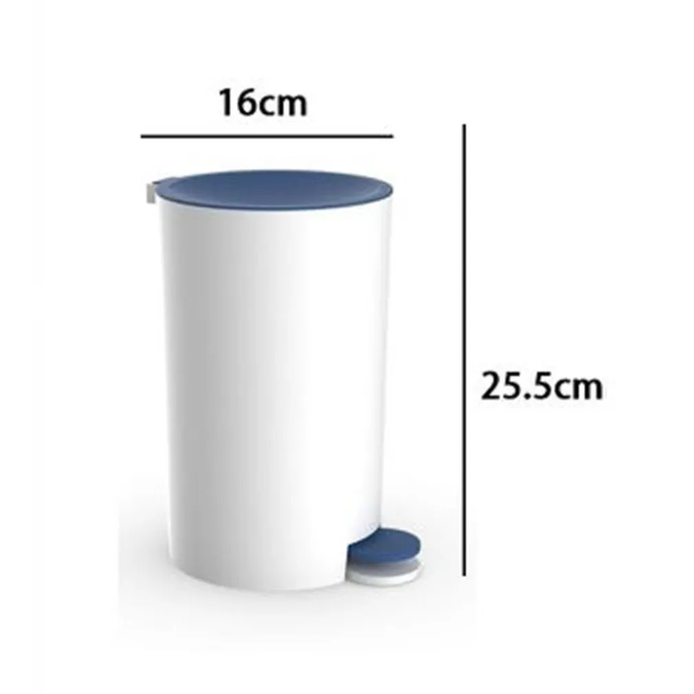 CESTINO PATTUMIERA A PEDALE ARREDO BAGNO BIANCO BLU IN PLASTICA ACCESSORIO 69893