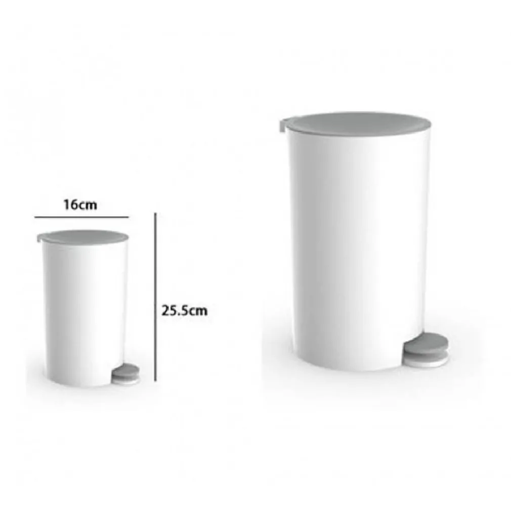 CESTINO PATTUMIERA ARREDO DA BAGNO BIANCO GRIGIO IN PLASTICA 16 X 25.5 CM 69851