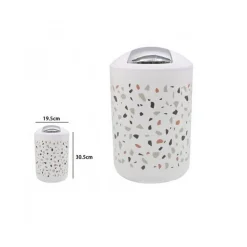 CESTINO PATTUMIERA ARREDO BAGNO GRANIGLIA BIANCO MULTICOLORE 19.5X30.5 CM 69844