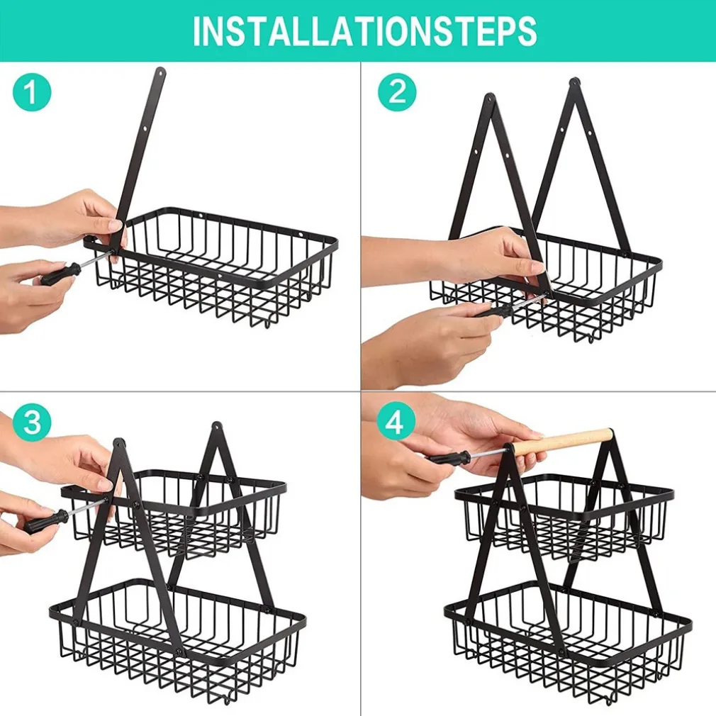 CESTINO PER FRUTTA PANE SNACK VERDURA ALZATINA PORTATUTTO 2 RIPIANI CONTENITORE