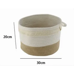 CESTINO PORTA BIANCHERIA OGGETTI CORDA INTRECCIATA CESTO ORGANIZER 30X20CM 10653