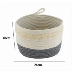 CESTINO PORTA BIANCHERIA OGGETTI CORDA INTRECCIATA CESTO ORGANIZER 26X18CM 10655