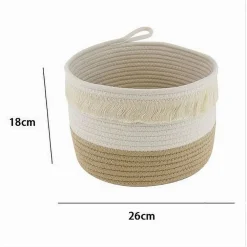 CESTINO PORTA BIANCHERIA OGGETTI CORDA INTRECCIATA CESTO ORGANIZER 26X18CM 10652