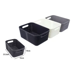 CESTINO PORTA OGGETTI CESTO ORGANIZER RETTANGOLARE PORTA TUTTO BAGNO CASA 79463