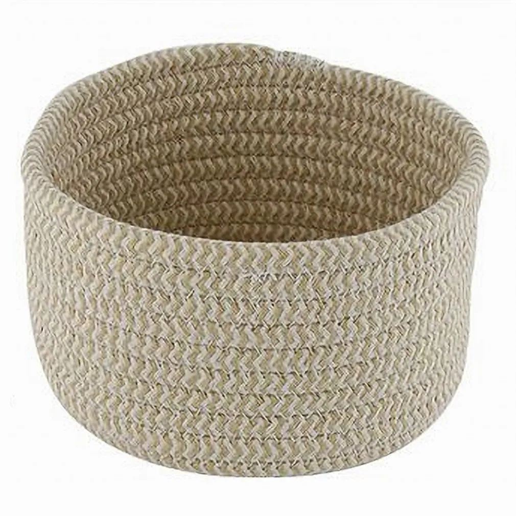 CESTINO PORTA OGGETTI CESTO IN TESSUTO INTRECCIATO ROTONDO CASA 16 X 10 CM 10640