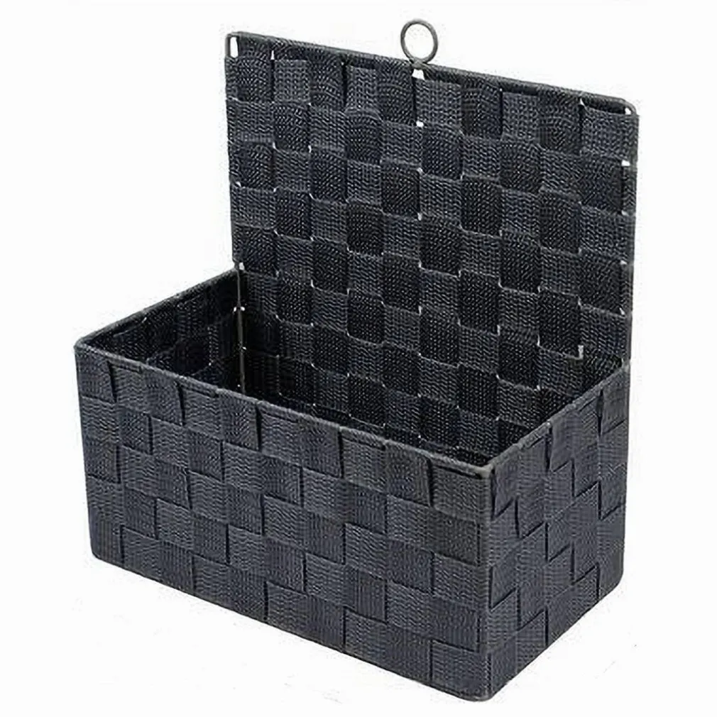 CESTINO PORTA OGGETTI CESTO TESSUTO GRIGIO SCURO ORGANIZER MULTIUSO CASA 79092