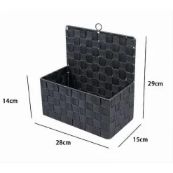 CESTINO PORTA OGGETTI CESTO TESSUTO GRIGIO SCURO ORGANIZER MULTIUSO CASA 79092