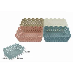 CESTINO PORTA OGGETTI CESTO PLASTICA RETTANGOLARE 24.5X15.2X9.2CM MULTIUSO 79471