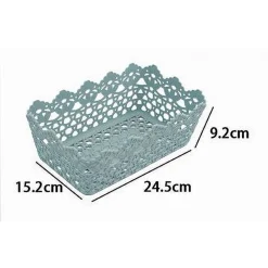 CESTINO PORTA OGGETTI CESTO PLASTICA RETTANGOLARE 24.5X15.2X9.2CM MULTIUSO 79471