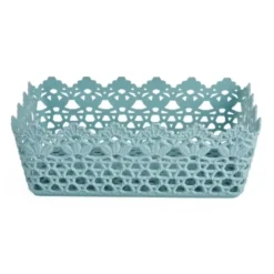 CESTINO PORTA OGGETTI CESTO PLASTICA RETTANGOLARE 24.5X15.2X9.2CM MULTIUSO 79471