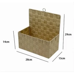 CESTINO PORTA OGGETTI CESTO IN TESSUTO BEIGE ORGANIZER MULTIUSO PER CASA 79093