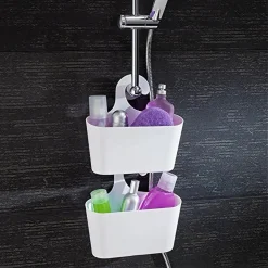 CESTINO PORTA OGGETTI CON GANCIO APPENDERE DOCCIA BAGNO CASA VARI COLORI 79459