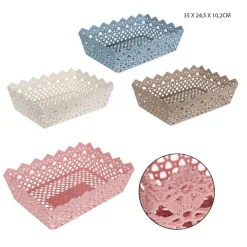 CESTINO PORTA TUTTO OGGETTI MULTIUSO PLASTICA RETTANGOLARE 35X24.5X10.2 CM 79473