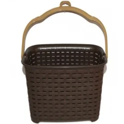 CESTINO PORTAMOLLETTE CESTO PORTA MOLLETTE EFFETTO RATTAN IN PLASTICA COLORATO