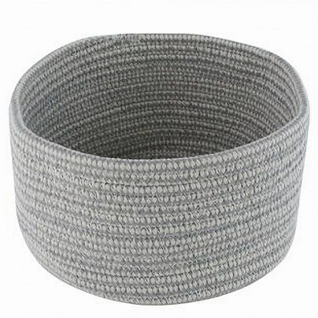 CESTINO PORTAOGGETTI CESTO TESSUTO INTRECCIATO GRIGIO TONDO CASA 21X12.5CM 10645