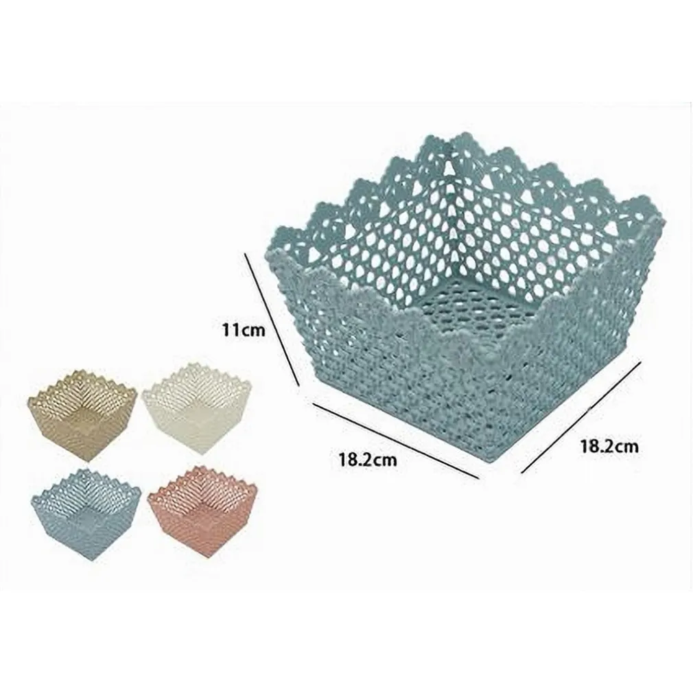 CESTINO PORTATUTTO OGGETTI CESTO MULTIUSO PLASTICA QUADRATO 18.2X18.2X11CM 79474