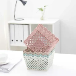 CESTINO QUADRATO PORTA TUTTO OGGETTI MULTIUSO IN PLASTICA 21.5X21.5X13 CM 79475