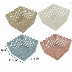 CESTINO QUADRATO PORTA TUTTO OGGETTI MULTIUSO IN PLASTICA 21.5X21.5X13 CM 79475