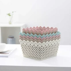 CESTINO QUADRATO PORTA TUTTO OGGETTI MULTIUSO IN PLASTICA 21.5X21.5X13 CM 79475