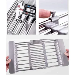 CESTINO REGOLABILE PER LAVELLO SCOLAPIATTI TELESCOPICO CESTELLO STOVIGLIE CUCINA