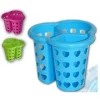 CESTINO SCOLAPOSATE SCOLA PORTA POSATE CUCINA PLASTICA COLORATO CUORI 3 SCOMPARTI