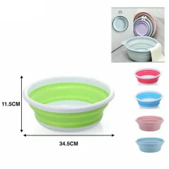 CESTO BACINELLA PIEGHEVOLE MULTIUSO CASA CUCINA BAGNO PLASTICA COLORATA