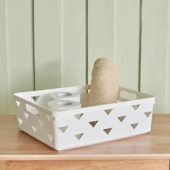 CESTO CESTINO PORTA TUTTO OGGETTI ORGANIZZATORE RETTANGOLARE 33X25.6X11 CM 10716