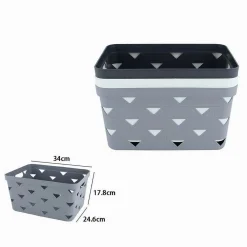 CESTO CESTINO PORTATUTTO OGGETTI ORGANIZZATORE RETTANGOLARE 34X24.6X17.8CM 10720