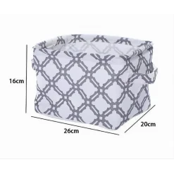 CESTO CONTENITORE PORTA BIANCHERIA BUCATO MANICI TESSUTO GRIGIO 26X20X16CM 79204