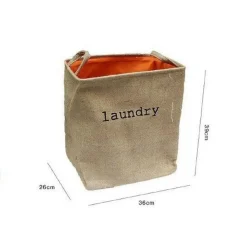 CESTO CONTENITORE PORTA BIANCHERIA BUCATO CON MANICI IN TESSUTO BAGNO 10020