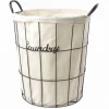 CESTO CONTENITORE PORTA BIANCHERIA TESSUTO CON STRUTTURA IN METALLO BAGNO 10629
