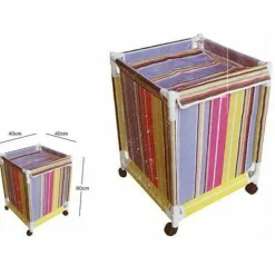 CESTO CONTENITORE PORTA BIANCHERIA BUCATO CON RUOTE ROTELLE PANNI SPORCHI BAGNO