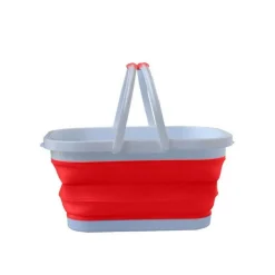 CESTO PIEGHEVOLE IN SILICONE MULTIUSO BAGNO CUCINA PIC NIC ALIMENTI 38X27X19CM