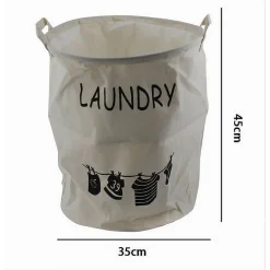 CESTO PORTA BIANCHERIA CON MANICI SACCA PANNI SPORCHI BAGNO CASA 35 X 45CM 10470