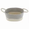 CESTO PORTA BIANCHERIA OGGETTI CORDA INTRECCIATA OVALE MANICI 35X25X16 CM 10679