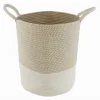 CESTO PORTA BIANCHERIA OGGETTI IN CORDA INTRECCIATA CON MANICI 35 X 40 CM 10678