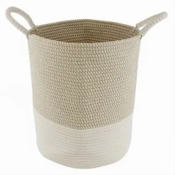 CESTO PORTA BIANCHERIA OGGETTI IN CORDA INTRECCIATA CON MANICI 35 X 40 CM 10678