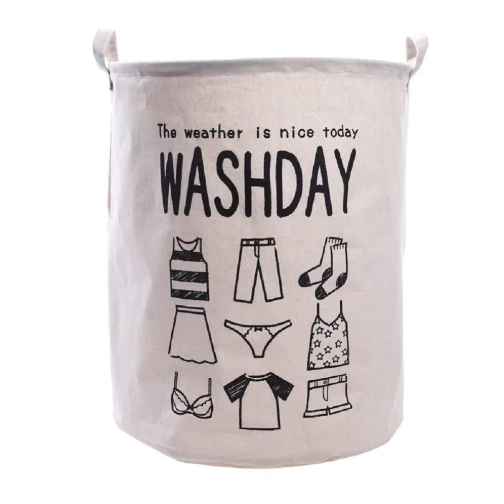 CESTO PORTA BIANCHERIA PIEGHEVOLE IN STOFFA BICOLOR CON MANICI 41 X 23 X 56 CM