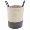 CESTO PORTA BIANCHERIA SPORCA CORDA INTRECCIATA BORSA CON MANICI 35X45 CM 10654