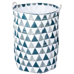 CESTO PORTA BIANCHERIA VESTITI SPORCHI PIEGHEVOLE MOTIVO TRIANGOLI 40X50CM 10477