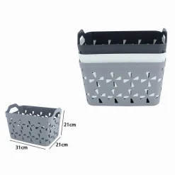 CESTO PORTA OGGETTI CESTINO PORTA TUTTO CON MANIGLIE 31X21X21 CM ASSORTITI 10726