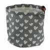 CESTO PORTA OGGETTI CON CUORI IN TESSUTO CON MANICO BAGNO CUCINA 25X28CM 10612
