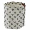 CESTO PORTA OGGETTI CUORI GRIGI IN TESSUTO CON MANICO BAGNO CUCINA 25X28CM 10613