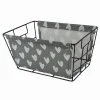 CESTO PORTA OGGETTI IN FERRO TESSUTO STAMPA A CUORI CON MANICI 30X20X15 CM 10618